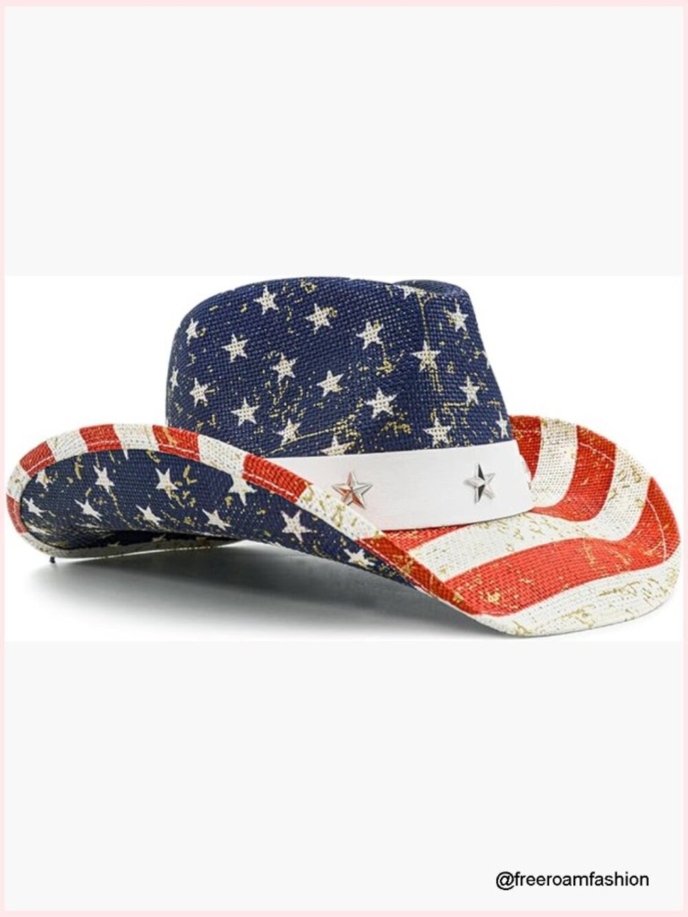 Patriotic Cowboy Hat - Stars & Stripes Western Hat for Outdoor Events